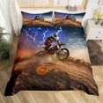 thumbnail image 5 of 2024 Motorcycle Rider Duvet Cover Microfiber Dirt Bike Quilt Cover King For Boys Teen Bedroom r Extreme Sports Theme Bedding Set, 5 of 7