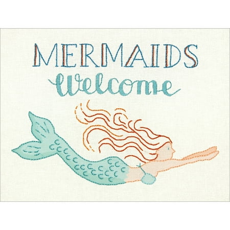 UPC: 0088677015664 | Dimensions/Cathy Heck Embroidery Kit 12 X9 -Mermaids Welcome-Stitched In Thread