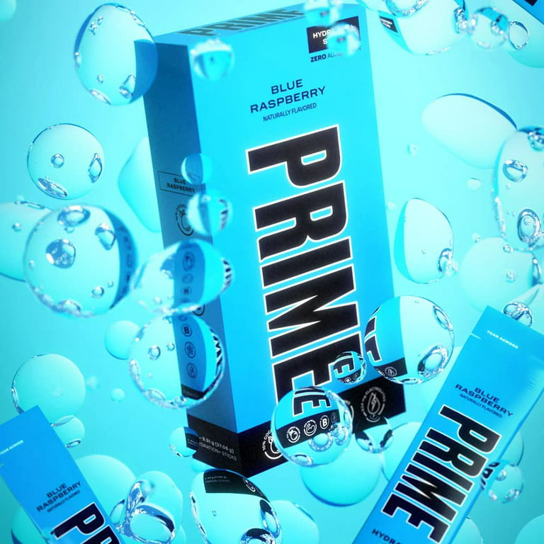 Prime Blue Raspberry Hydration Sticks 6 Count