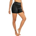 thumbnail image 5 of UHYARE Women's Flexible Club Faux Leather Shorts High Waisted Sexy Disco Short Hot Pants, 5 of 7