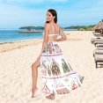 thumbnail image 6 of FORMRS Womens Long Sarong Beach Wrap Semi-Sheer Bikini Skirt Bathing Swimsuit Cover Up, Red Christmas House, 6 of 7