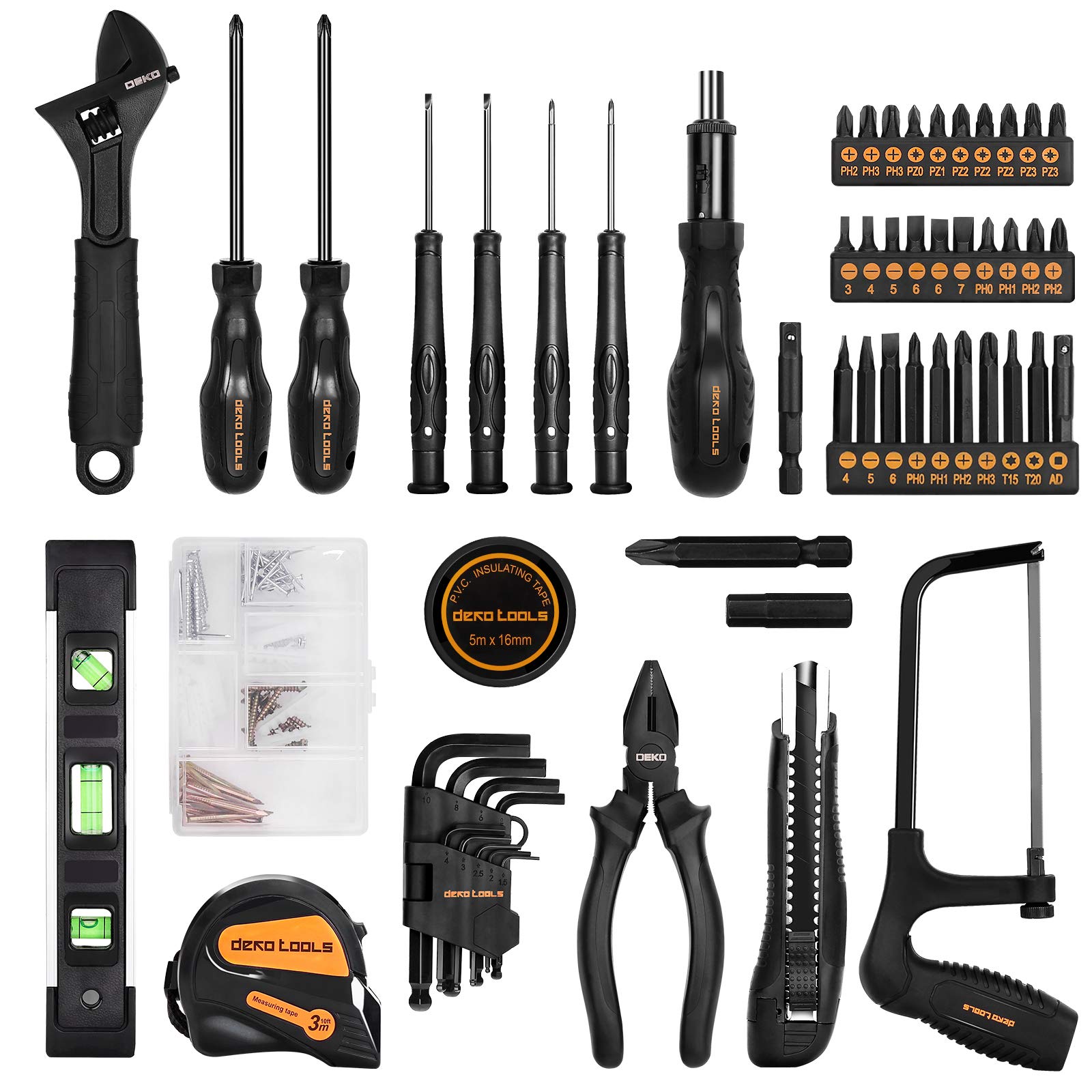 218-Piece General Household Hand Tool kit, Professional Auto Repair Tool Set  for Homeowner, General Household Hand Tool Set with Plier, Screwdriver Set,  Socket Set, with Portable Storage Case