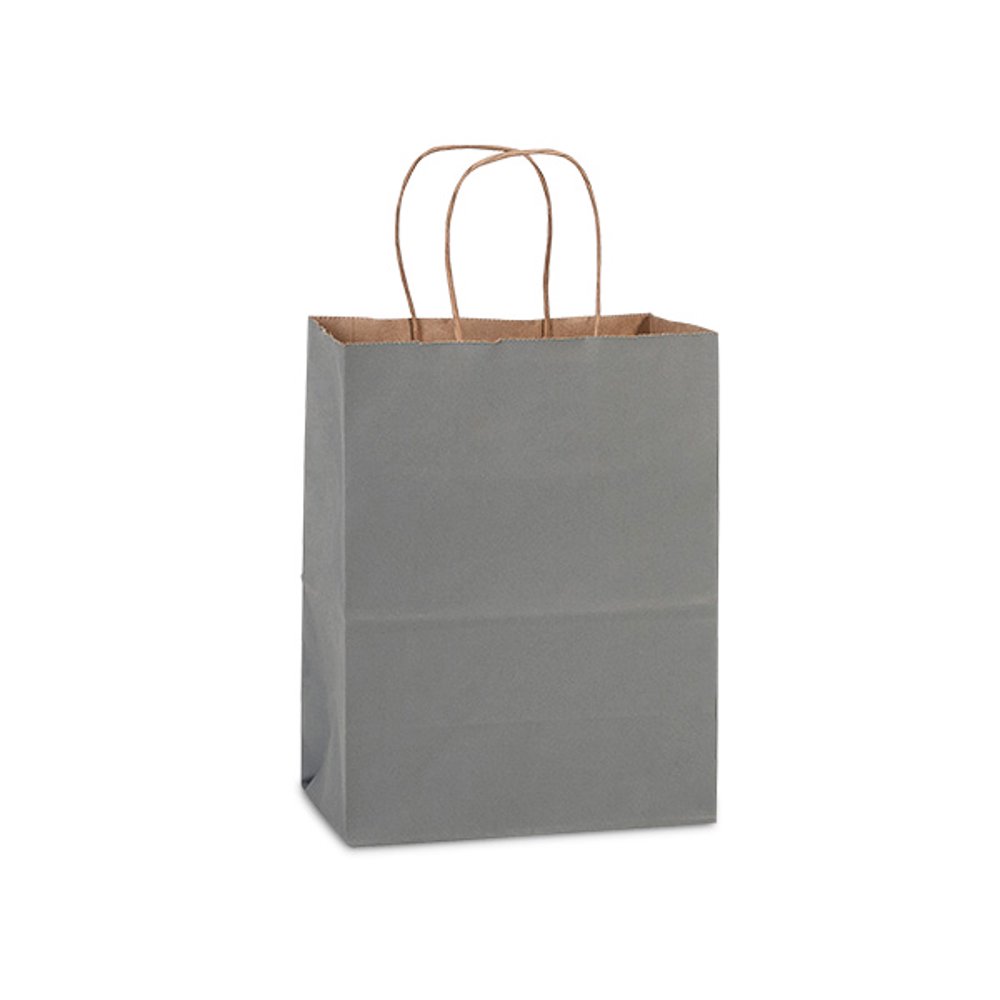 Pack Of 250, Charcoal Gray Recycled Kraft Kraft Tinted Paper Bags Cub