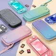 thumbnail image 3 of Fintie Slim Carrying Case for Nintendo Switch Lite 2019, Shockproof Protective Portable Carrying Cases, [Slim Fit] Travel Storage Hard Shell w/8 Game Cartridges & Adjustable Hand Strap, Seaside Ombre, 3 of 10