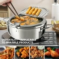 thumbnail image 5 of Hawsaiy 9.4" Deep Fryer Pot, 304 Stainless Steel Japanese Frying Pot with Oil Drain, Temperature Control and Lid, Tempura Deep Fryer Pot for Kitchen Stove/Induction Cooker French Fries Fryer Chicken, 5 of 9