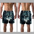 thumbnail image 3 of luoweisi Men's Beach Shorts Quick Dry Swim Trunks with Mesh Lining Wolf L, 3 of 5
