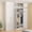 White-86''H-Arc, variant on SteeLoong 86" H Metal Armoire Wardrobe Closet, Adult Modern Tall Clothing Storage Cabinet with Adjustable Shelves and Hanging Rod,Black