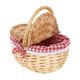 thumbnail image 3 of Cesta de mimbre tejida a mano con asa y forro de lino. Organizador versátil para pan y fruta, ideal para fiestas en casa y picnics., 3 of 7