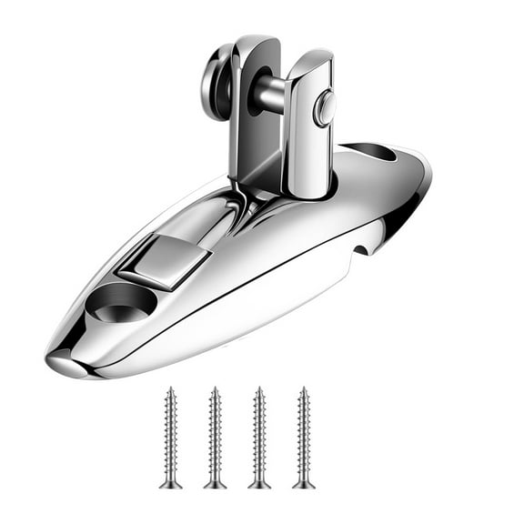 1pcs Boat Bimini Top Swivel Hinge Quick Release 316 Stainless Steel Bimini Top Swivel Deck Side Mount Marine Hardware with 8 Screws for Boat Yachts