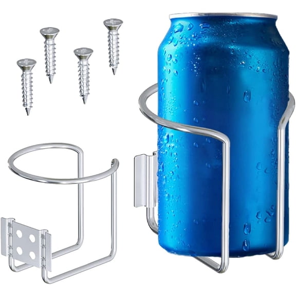 Skywin Wall Mounted Cup Holder - 2 Pack Boat Cup Holder for Yacht, Truck, Car and RV Installs on Walls and Railings - Wall RV Cup Holder fits Drink Cans, Bottles and Cups (Adhesive Mount)