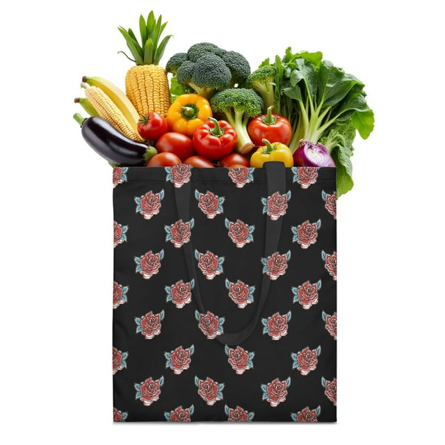 Sac en Toile Imprimé Floral et Crâne – Sac Réutilisable Boho pour Styles Créatifs
