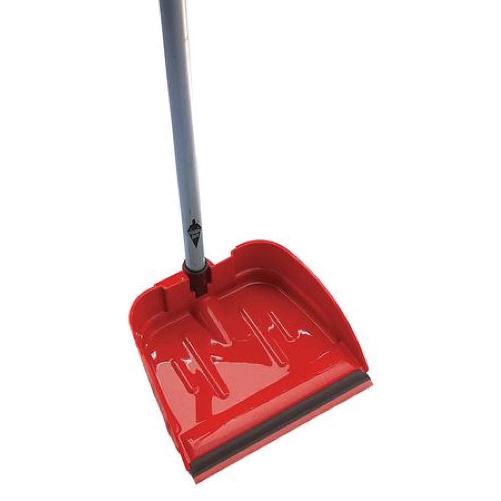 TOUGH GUY 22F186 Long Handled Dust Pan,Red,Plastic