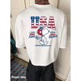 thumbnail image 4 of Independence Day USA Men's Oversized Snoopy USA Graphic T-Shirt, Cotton Casual Streetwear Tee, Land Of The Free & Home Of The Brave Patriotic Print, 4 of 10