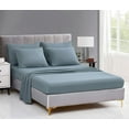 thumbnail image 4 of Chezmoi Collection Piper 7-Pieces Bed in a Bag Comforter Set with Sheets, Honeycomb Hexagon Quilted Double Brushed Microfiber Lightweight All Season Bedding Set, Full, Dusty Blue, 4 of 9