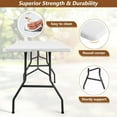 thumbnail image 5 of Folding Table 8 Ft Heavy Duty Fold Up Camping Working Table Indoor Outdoor Plastic Utility Party Dining Table Easy to Assemble with Lock Function White, 5 of 6