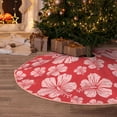 thumbnail image 6 of Daiia Red Hibiscus Flower Drawing Merry Christmas Tree Skirt , Xmas Large Lace-up Tree Skirt, Santa Snowflakes Rustic Home Decorations New Year Party Farmhouse Decor-48", 6 of 7