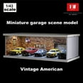 thumbnail image 5 of 1/43 Diorama Car Garage Model, 3 Modes LED Lighting Parking Lot Scene Model, Brightness Adjustable Model Car Display Case, Diecast Car Model Display Cabinet, Building Model Toy, 5 of 30