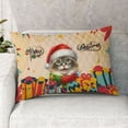 thumbnail image 2 of Merry Christmas Santa Ragdoll Scarf Twinkling Lights Xmas Holiday Quilt Pillowcase Cat Lover Kitten Owner Gifts Idea Throw Pillow Cover Bed Home Decor - 00022, 2 of 5