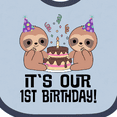 thumbnail image 4 of Inktastic Twins 1st Birthday Sloth Boy Girl 1 Year Old Boys or Girls Baby Bib, 4 of 4