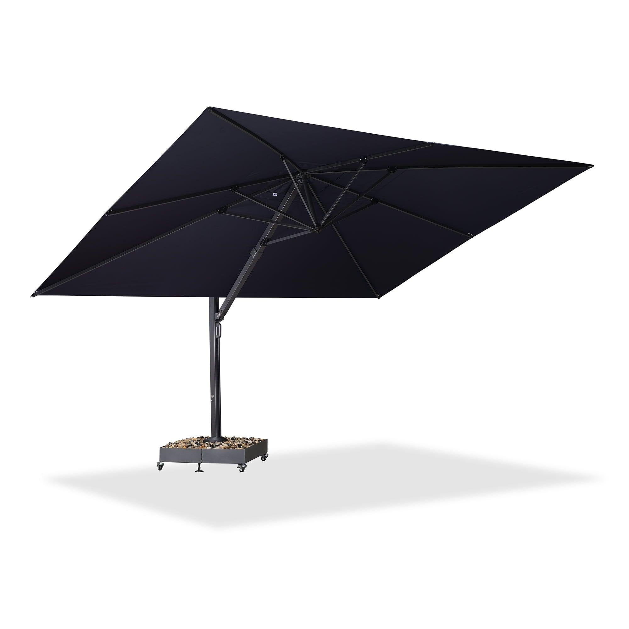 PURPLE LEAF Patio Umbrella Base WK4500 with 4 Lockable Wheels 1100 lbs High Capacity Heavy-Duty Cantilever Offset Steel Umbrella Base Weighted Base For 11 x11FT,13FT