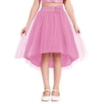 thumbnail image 1 of Sinleey Kids Girls Sparkly Irregular Hem Tulle Skirt Rhinestone Flower Decor Tutu Skirt for Pageant Prom Party Pink 8, 1 of 5