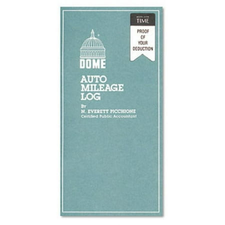 2PK Dome Auto Mileage Log, One-Part (No Copies), 6.5 x 6.25, 32 Forms Total (770)