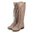 thumbnail image 5 of New Women Breckelles Georgia-75 Leatherette Knee High Lace Up Combat Boot Size, 5 of 5