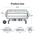 thumbnail image 3 of Chafing Dish Buffet Set 4 Pack: TINANA 8QT Stainless Steel Chafing Dishes 2 Compartment for Buffet, Chafers and Buffet Warmers Sets for Parties, Events, Wedding, Camping, Dinner, 3 of 6