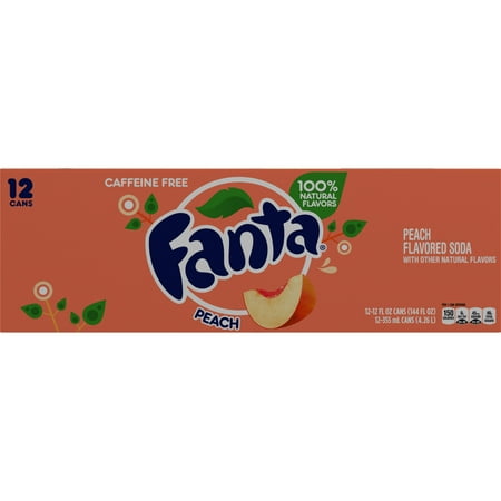 Fanta Peach Soda Pop Fridge Pack, 12 fl oz, 12 Pack Cans