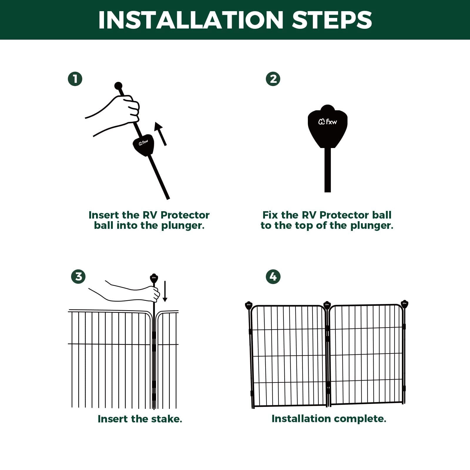 FXW 6 Pack RV Protector Block, Only Suitable for FXW Dog Playpen, Black