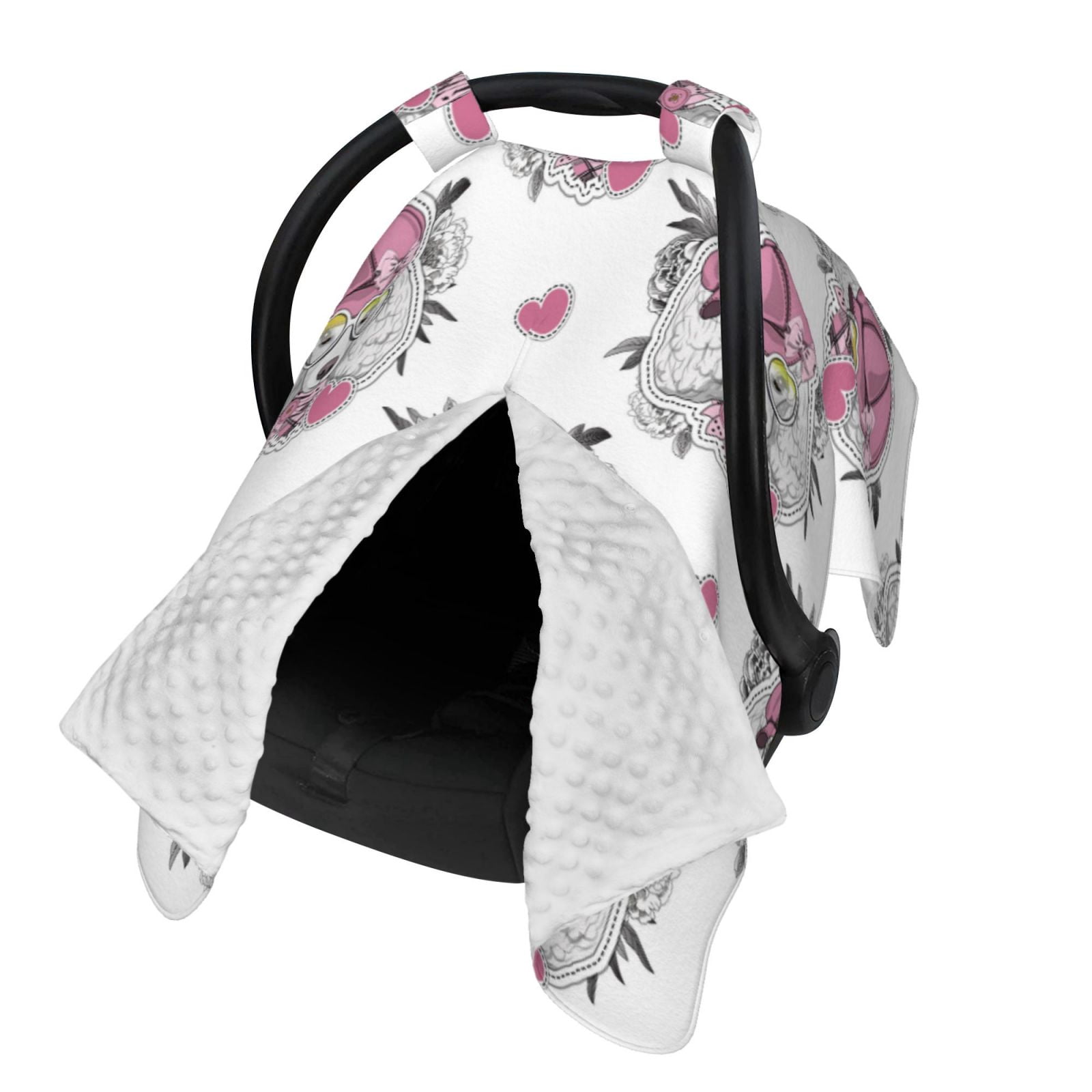 Naloa Cartoon Poodle Dog Baby Car Seat Cover, Breathable Baby Carrier Cover, Multiuse Baby Carrier Cover & Nursing Breastfeeding Cover