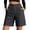 Black, variant on Shorts for Women Solid Color High Waisted Buttoned Athletic Work Pants With Pockets