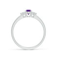 thumbnail image 2 of ANGARA Natural Solitaire Oval Amethyst Ring with Trio Diamond Accents in 14K White Gold for Women (Size-6x4mm) | February Birthstone, Anniversary, Jewelry Gift for Women | Natural Amethyst Ring, 2 of 9