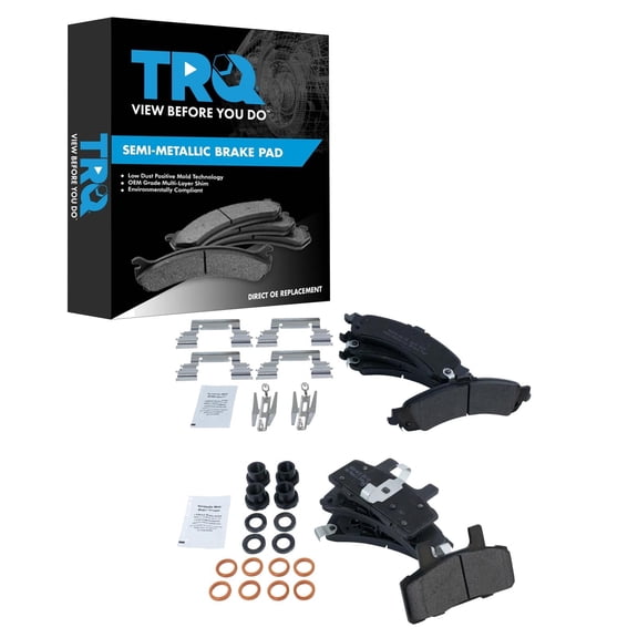 TRQ Front and Rear Brake Pad Set Semi Metallic Fits 2000 Chevrolet Tahoe