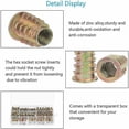 thumbnail image 3 of 230 Pieces Zinc Alloy Hex Threaded Insert Nuts Threaded Insert Nuts External Thread M4 M5 M6 M8 M10 for Wood Furniture Nut Tool Kit, 3 of 4