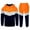 Orange#9527, variant on Mens Tracksuits Patchwork Color Hoodies Sweatpants 2Pcs Gym Sweat Suits Running Jogging Fall Winter Athletic Tracksuit Outfits