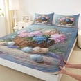thumbnail image 4 of Erosebridal Spring Flower Floral Kid Full Size Sheets, Easter Eggs Bed Sheets, Blue, 4-Piece, 4 of 5