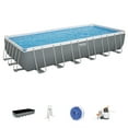 thumbnail image 3 of Bestway: Power Steel 24' X 12' X 52" Above Ground Pool Set  -7937 Gallon, Rectangular, Outdoor Family Pool, Includes ChemConnect Dispenser, Sand Filter Pump, Ladder & Cover, 3 of 9