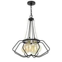 60W X 4 Ladue Metal Chandelier (Edison Bulbs Shown Are Included), Black - Chrome