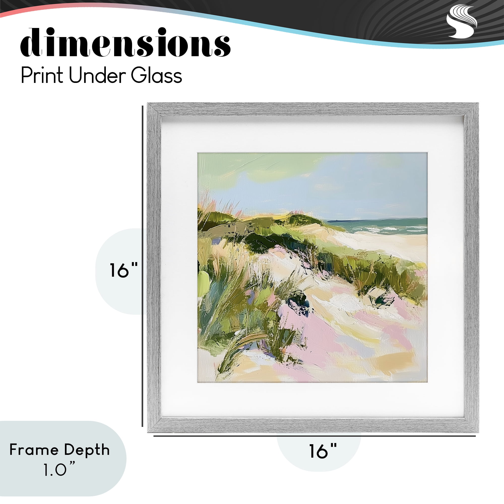 Stupell Industries Pastel Coastal Dunes at Sunrise Gray Framed Print Under Glass, design by Heidi Kuntz
