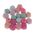thumbnail image 2 of KLKCMS Mixed Color Faceted Wooden Loose Spacer Beads for Jewelry Making 20mm 20Pcs, 2 of 9