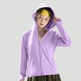 thumbnail image 5 of Levmjia Women Long Sleeve Sunscreen Top Zipper Hooded Sun Protection Coat Breathable Solid Color Regular Fit Outdoor Lightweight Jacket Hiking Cycling Beach Trips Casual Wear, 5 of 6