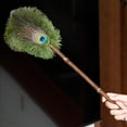 thumbnail image 6 of Darzheoy Peacock Feather Duster, 17.7" Green Peacock Feather Duster with Wood Handle, Reusable Car Dusters, Eco-Friendly Handheld Cleaning Dusters for Home, Office and Kitchen, 6 of 9