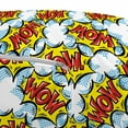 thumbnail image 3 of Pop Art Pouf Cover with Zipper, Wow Word as Comics Speech Bubbles Retro Humor Funny Illustration, Soft Decorative Fabric Unstuffed Case, 30" W X 17.3" L, Yellow Vermilion and Blue, by Ambesonne, 3 of 5