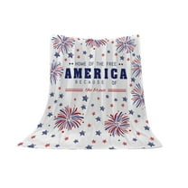 Patriotic Throw Blanket King Size Big 4th of July Memorial Day Fourth of July Blanket Bed Couch Soft Fleece Blanket Stars and Stripes Red White Blue American Flag Veteran Blanket 28x42in