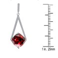 thumbnail image 3 of Mauli Jewels Engagement Necklace for Women 4.15 Carat Cushion Cut Gemstone And Adorable Diamond Pendant 4 prongs 10K White Gold With 18'' Rope Chain|Silver Chain, 3 of 7