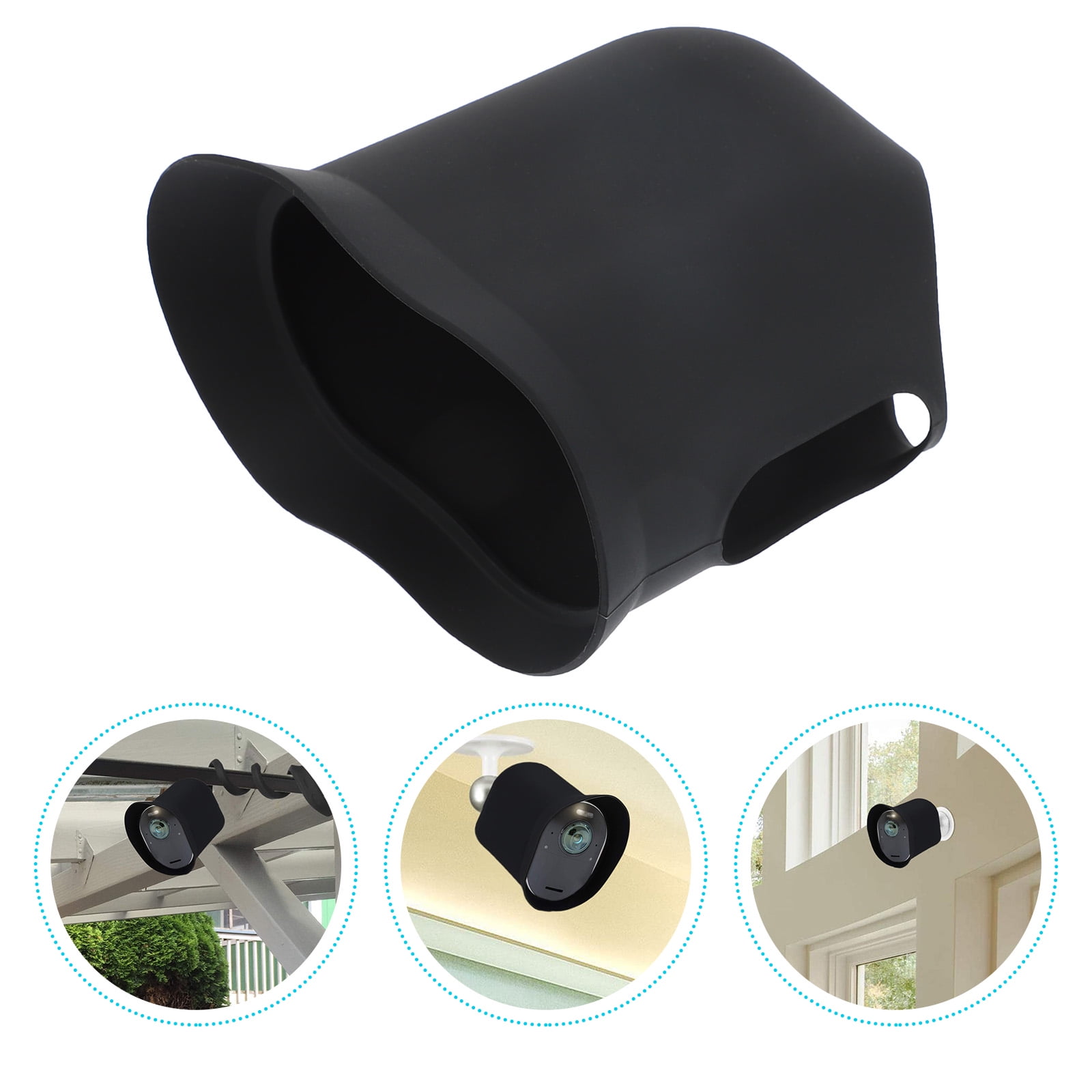 Alasum Black Silicone Camera Protective Cover Set - Anti-Glare Shield for Outdoor Security Cameras