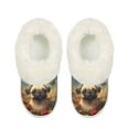 thumbnail image 2 of Psesaysky Womens Slippers Adorable Pug Print Fuzzy Slippers for Women Indoor Fluffy Plush House Shoes for Ladies Bedroom Shoes, Size 9-10, 2 of 7