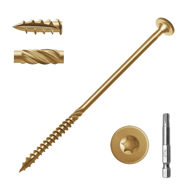 Tornillos de cubierta SahncaiTechTrade, 150 piezas, 6 pulgadas, para madera con broca T30