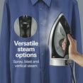 thumbnail image 5 of Hamilton Beach Clothing Iron, Steam Iron for Clothes with Extra-Glide Nonstick Soleplate & Retractable Cord, Silver, 5 of 8